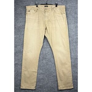 Polo Ralph Lauren Jeans Mens 40x32 Hampton Relaxed Straight Khaki Denim